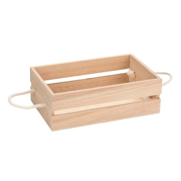 Holzkiste mit Kordelhandgriff 21x13x7cm, FSC