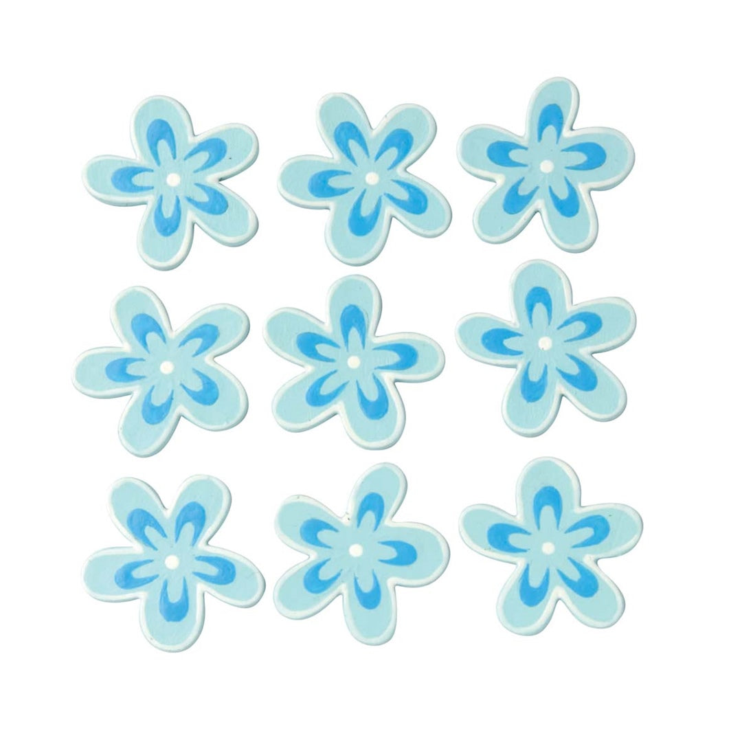 Streuteile Blumen 9St blau 3x3 cm