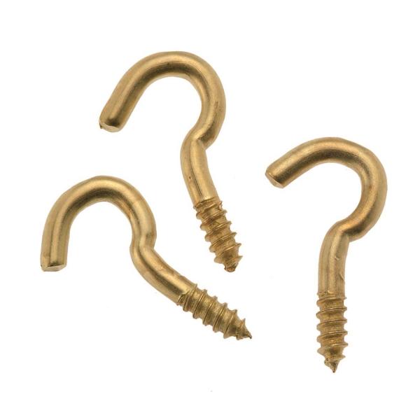 Schraubhaken 12x5mm 24St vermessingt, offen