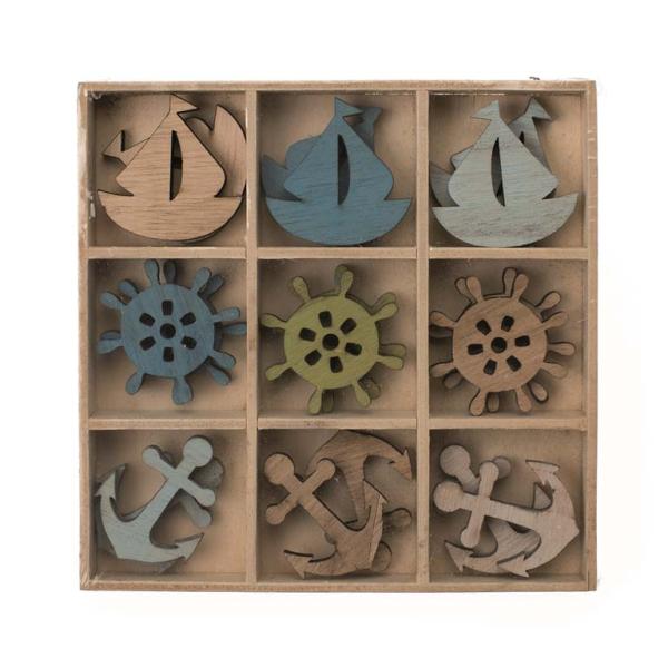 Maritim-Set Holz 18St 4cm