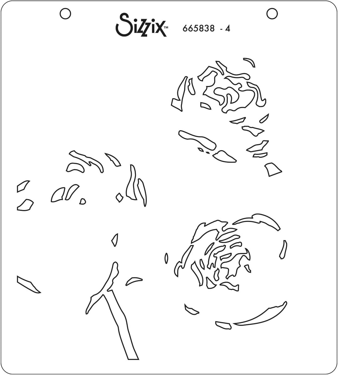 Schablonen 4 Stück - Gemalte Pfingstrosen