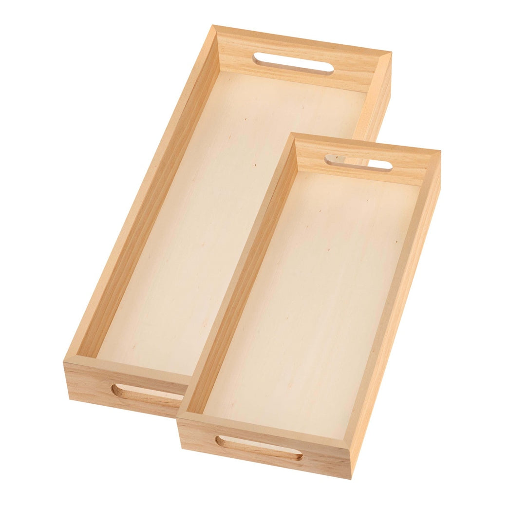 Tablett-Set lang Holz 2tlg
