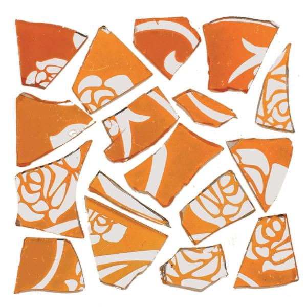 Retro-Mosaic 100g orange/silb.