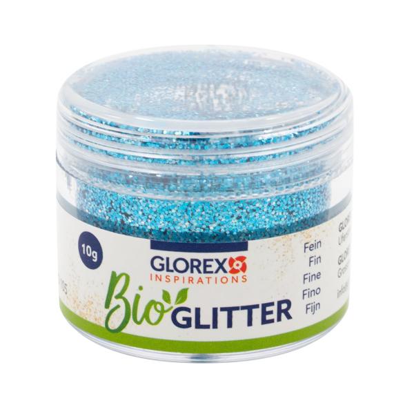 Bio Glitter fein, 10g, h'blau