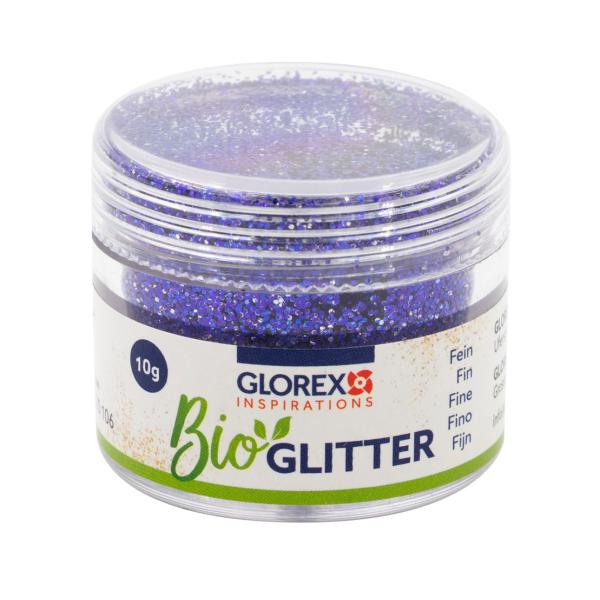Bio Glitter fein, 10g, d'blau