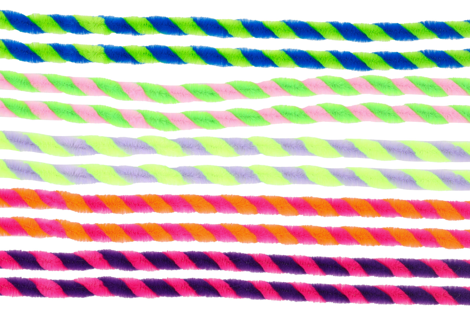 Biegeplüsch, Bicolor, twisted 10St. bunt, 50cm/ 8mm