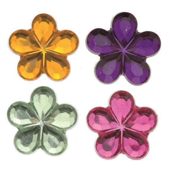 Schmuck-Steine Blüten 34St 15x15mm