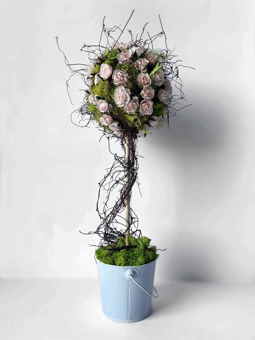 Röschen rosa mit Draht