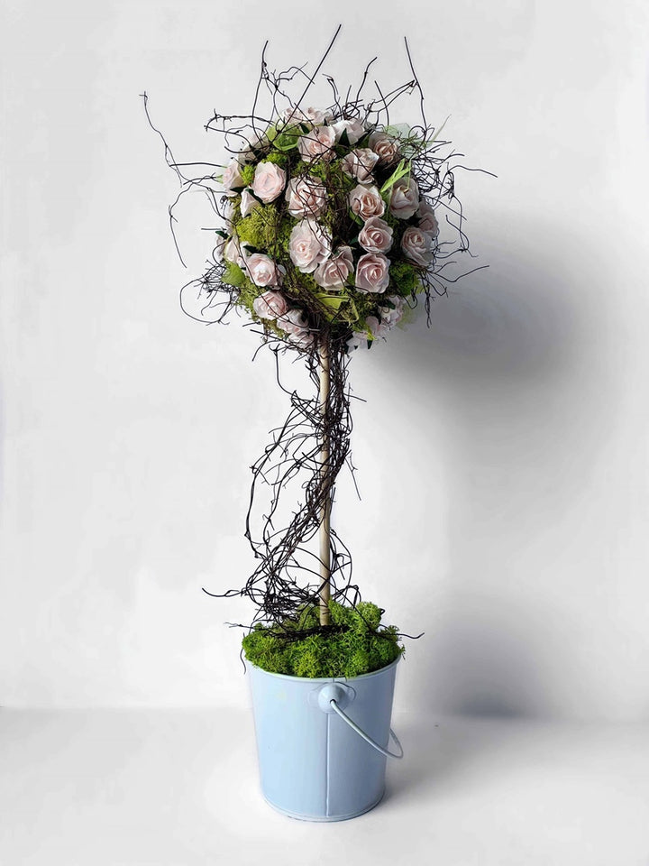 Röschen rosa mit Draht