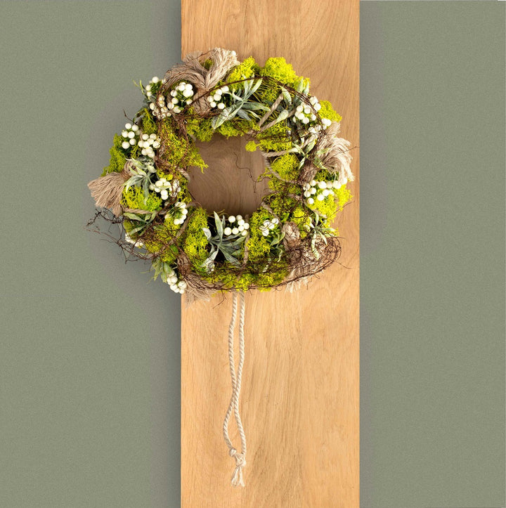 Branche de baies, blanche 14 cm