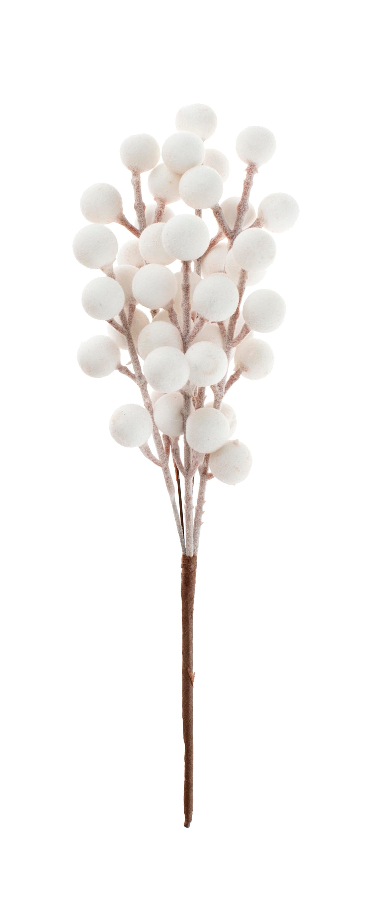 Flocken-Beerenzweig weiss Lg. 23cm