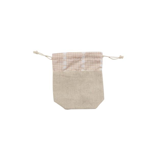 Stoffbeutel, 40% BW,60% Poly. 10x13x4cm, braun/ natur