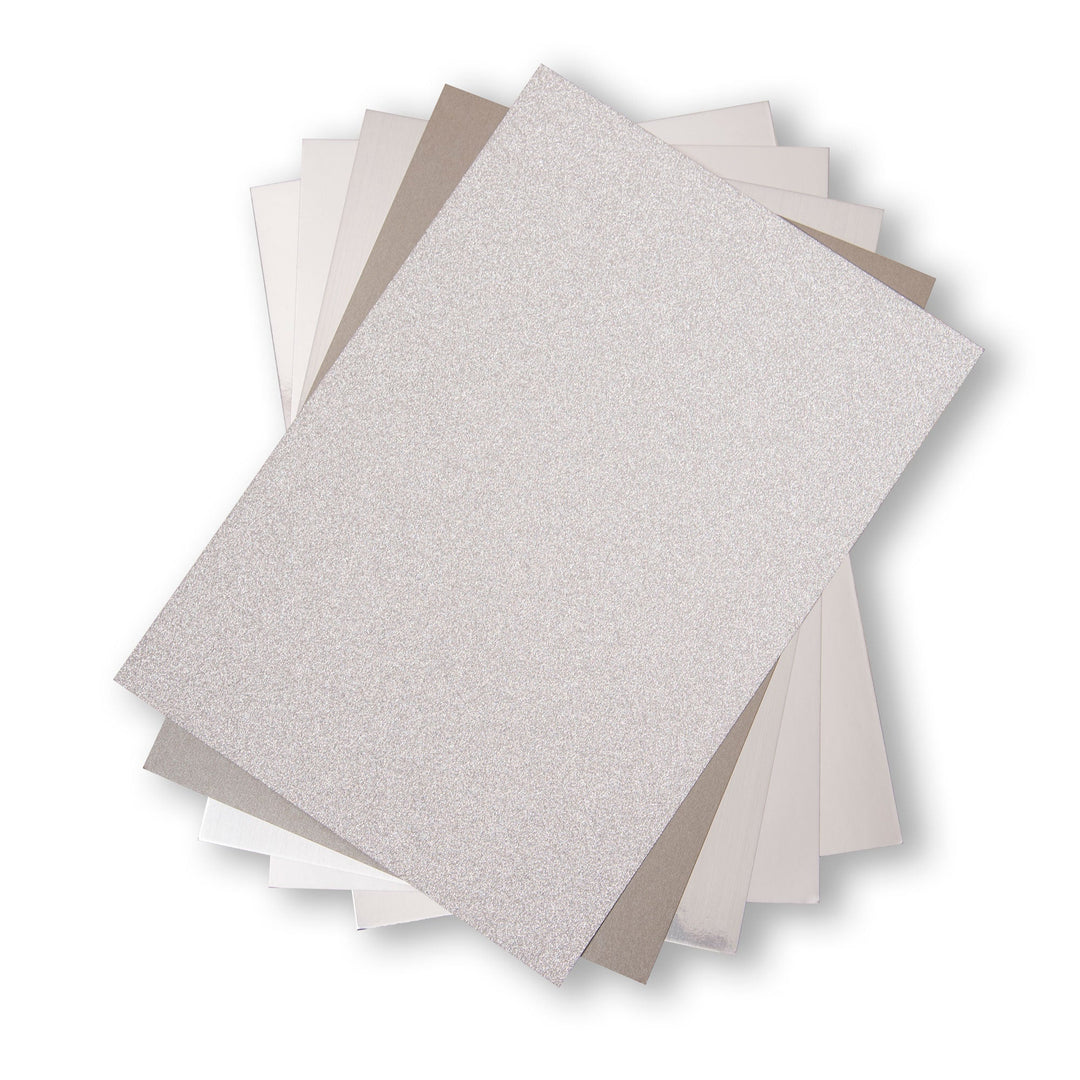 Surfacez - Das opulente Cardstock-Pack, Silber, 50 Blatt
