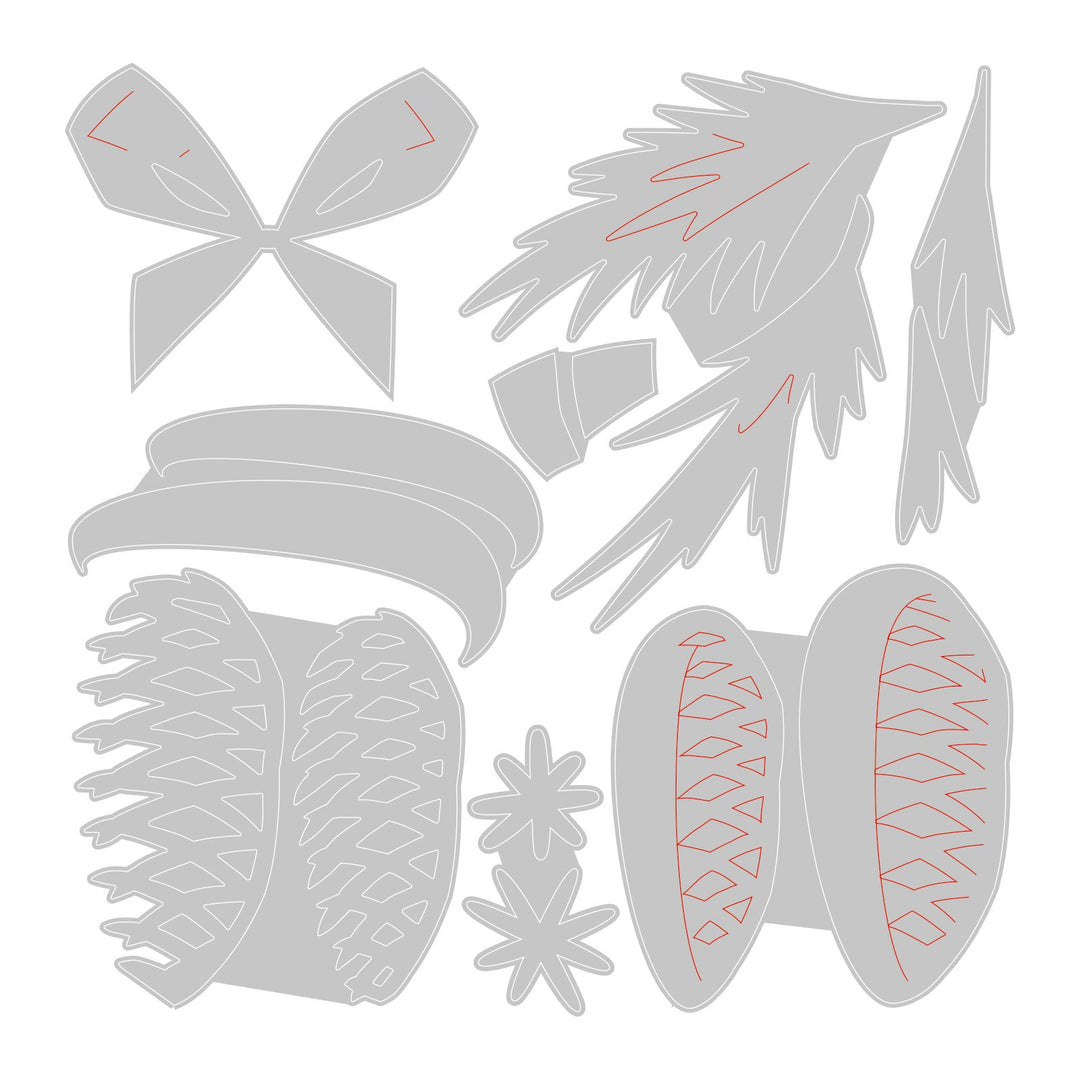 Thinlits Stanzset 8 Stück - festliche Verzierungen by Tim Holtz