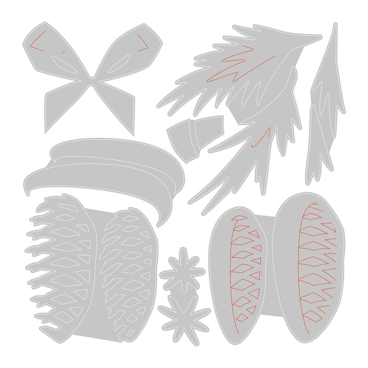 Thinlits Stanzset 8 Stück - festliche Verzierungen by Tim Holtz