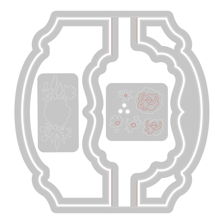 Thinlits Stanzset 5 Stück - Karten, Etikette Jen Long