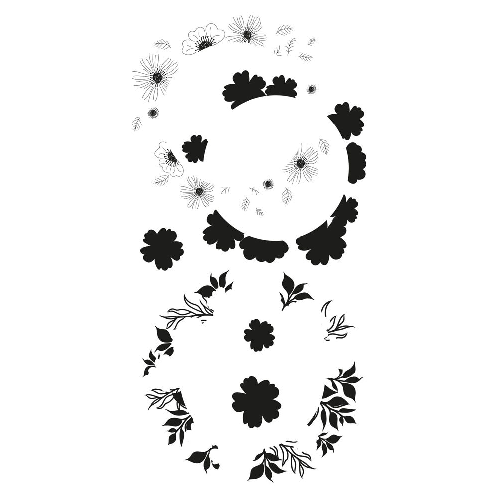 Ensemble de tampons transparents, 6 pièces - Couronne de fleurs Lisa Jones