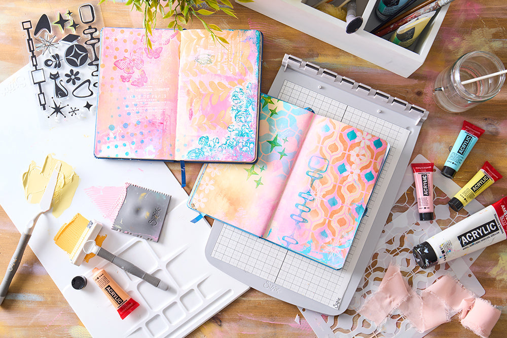 Studio Stempelset 15er- Pack / 3er-Set Schablonen - „Retro“ von Vic Hollins