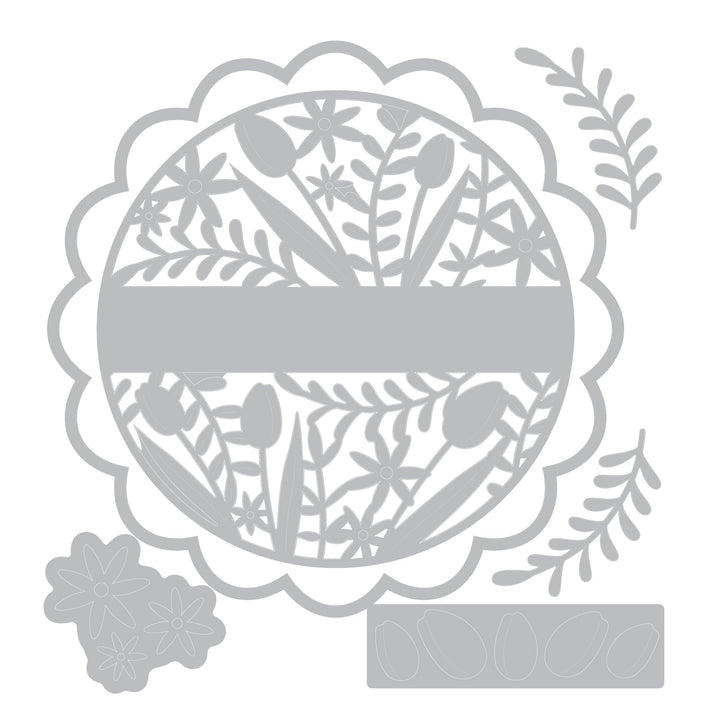 Thinlits Stanzset 6Stück - Tulips & Blooms Circle by Catherine Pooler