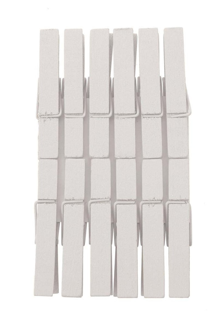 Holzklammern weiss 12St