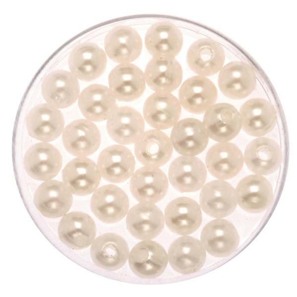 Dekoperlen 75 g 6mm perlweiss