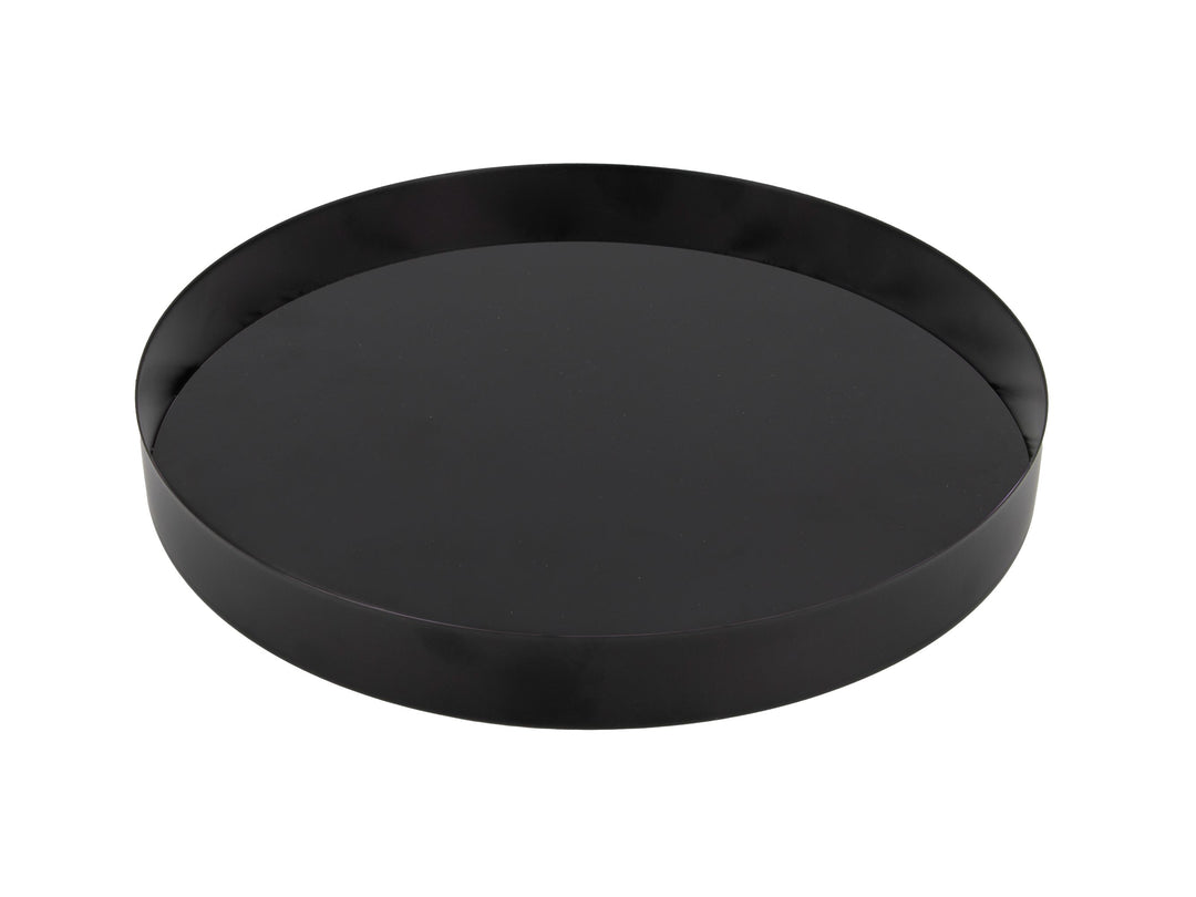Metallteller, rund, schwarz