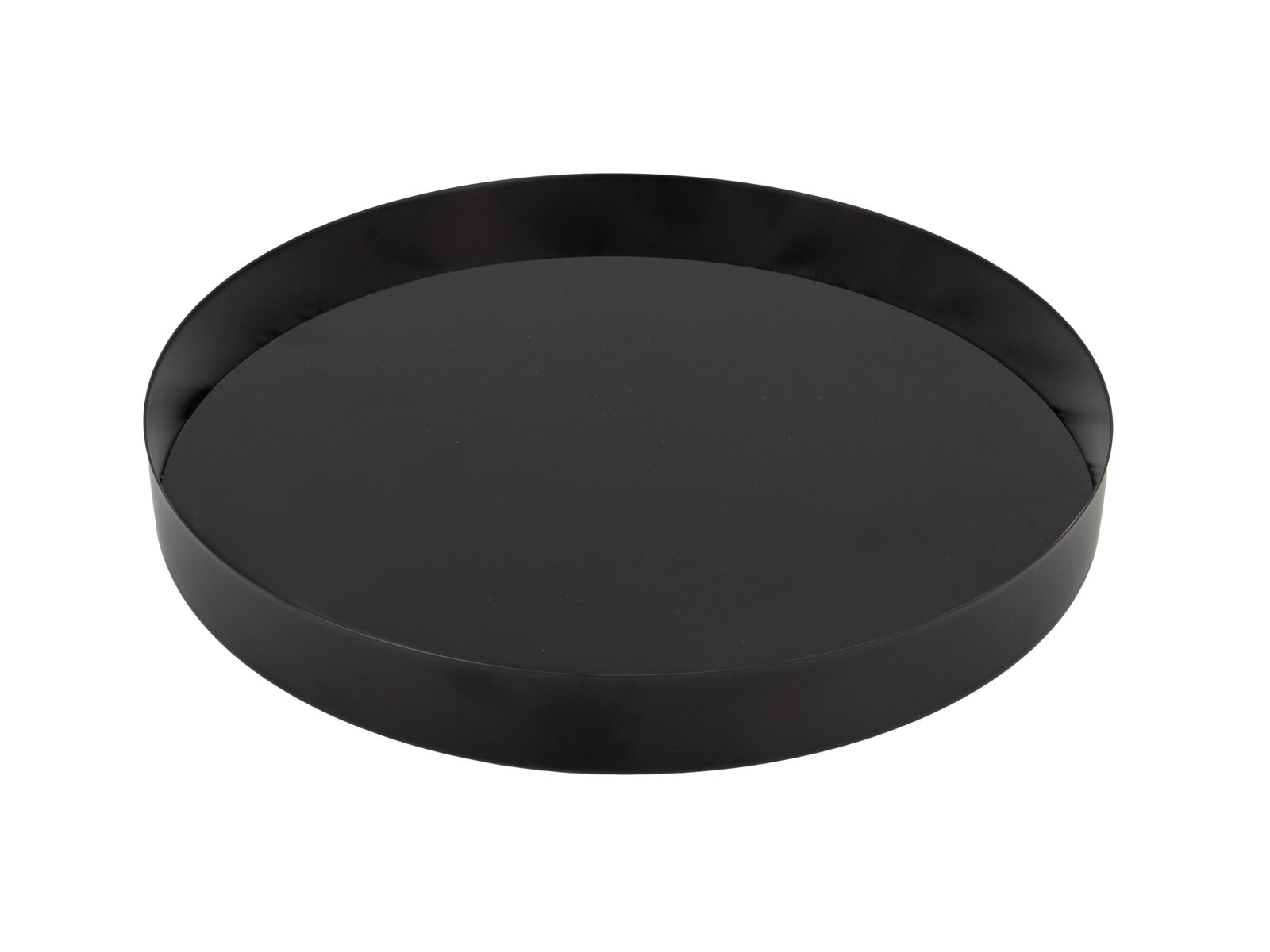 Metallteller, rund, schwarz