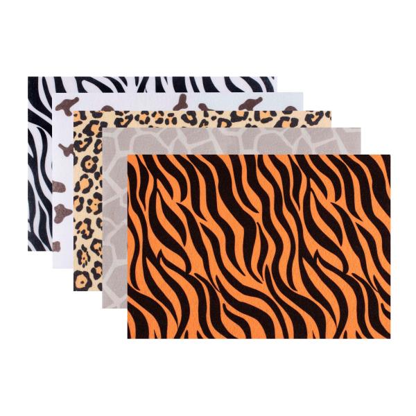Filz-Packung 5er Set Tierfelloptik, 20x30cm