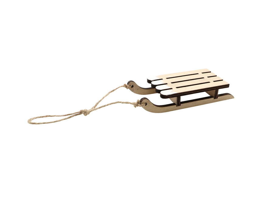 Holzschlitten natur, 12x5x2cm