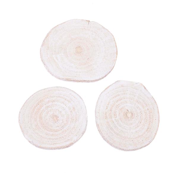 Holzscheiben, weiss, Weiden 6-8cm, Dicke:0,5cm, 20St.