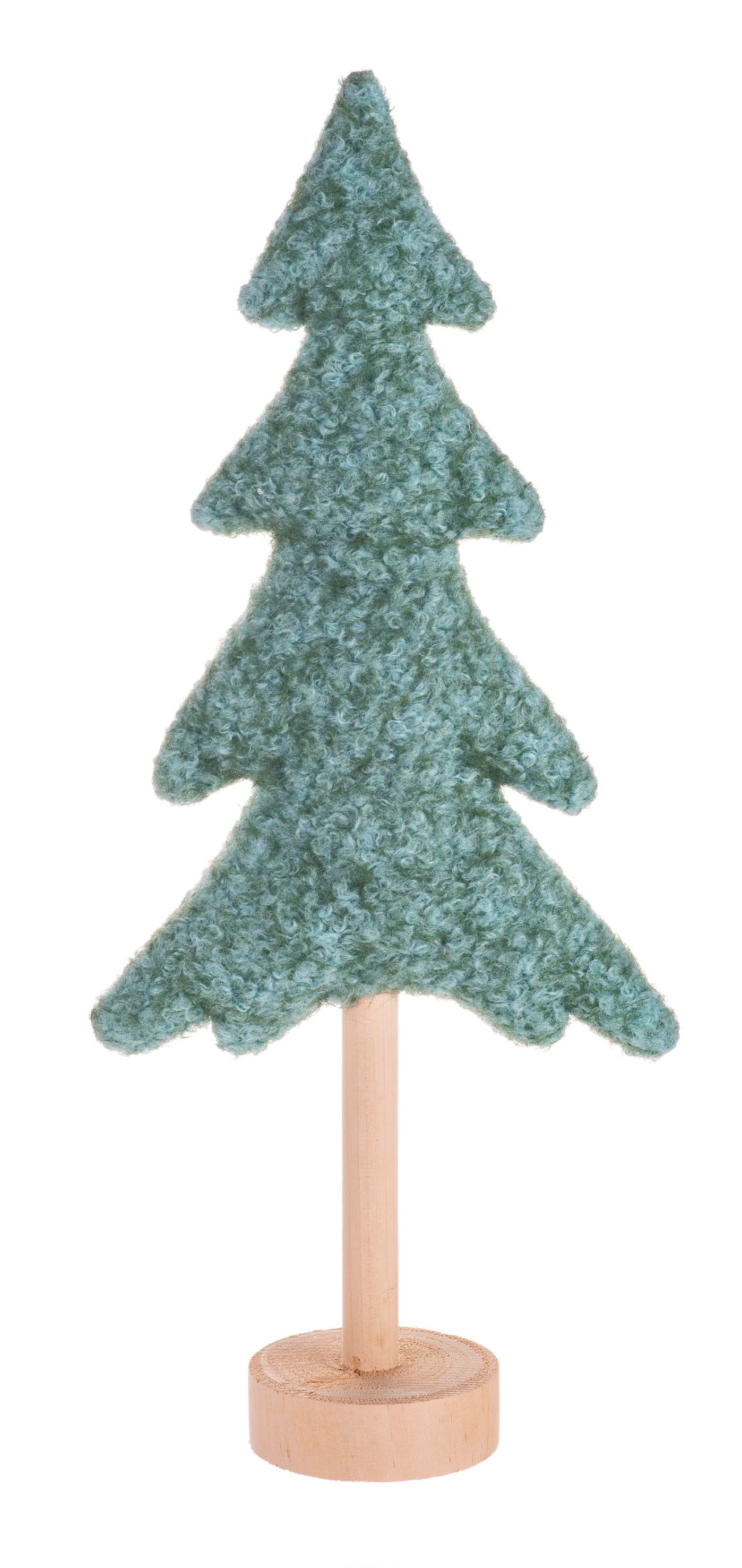 Tannenbaum Plüsch, 2-fach sort mint/petrol, 19x8x43cm