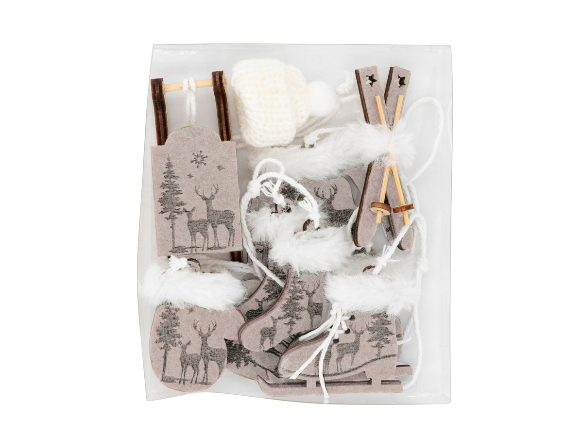 Winterdeko Set, beige