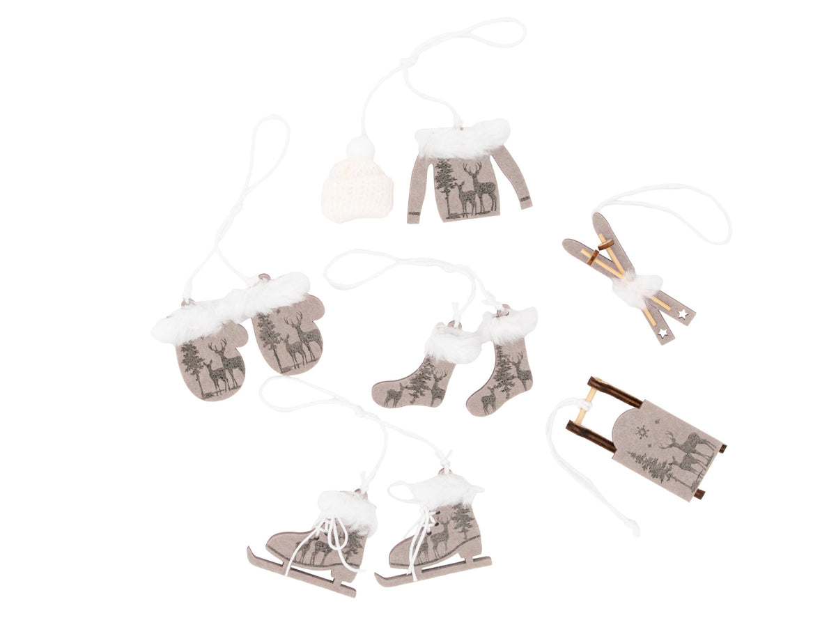 Winterdeko Set, beige