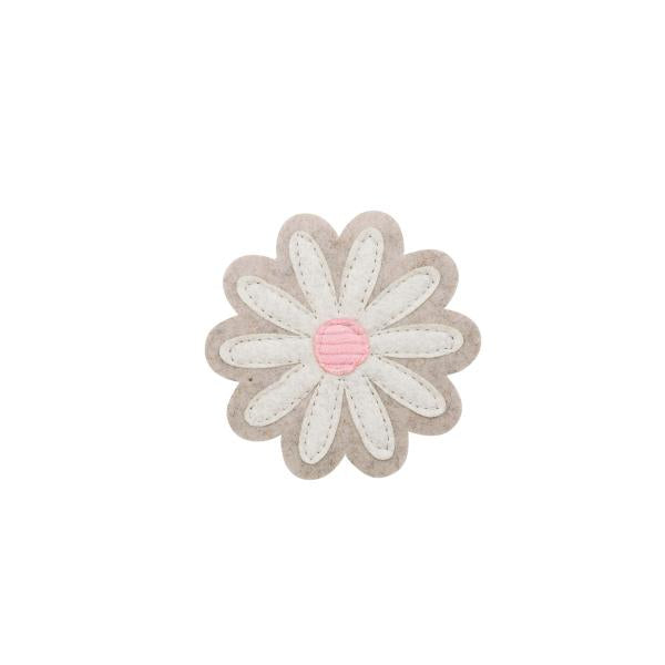 Filzblume, beige/weiss/rosa 10cm