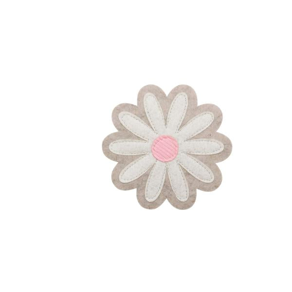 Filzblume, beige/weiss/rosa 15cm