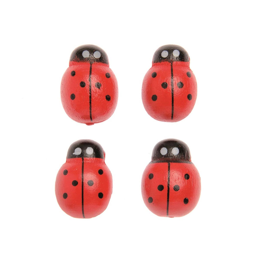 Holzstreuteile Marienkäfer10St klein, 2x1,4 cm, FSC Pappel CN