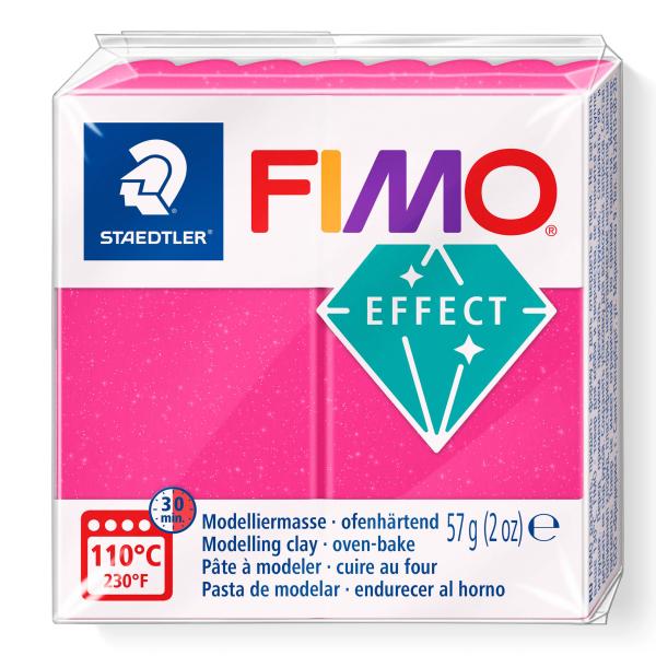 Fimo effect 57g ruby-quarz transparent / pearl