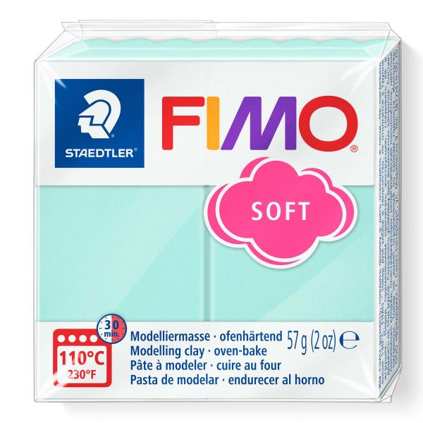 Fimo soft 57g mint transparent / pearl