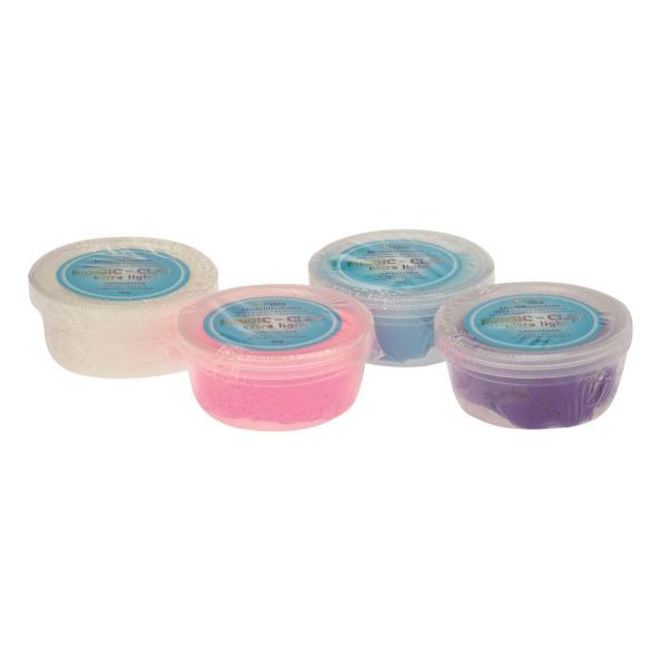 Magic-Clay ultra-light 4x40g weiss, hellblau, rosa, violett