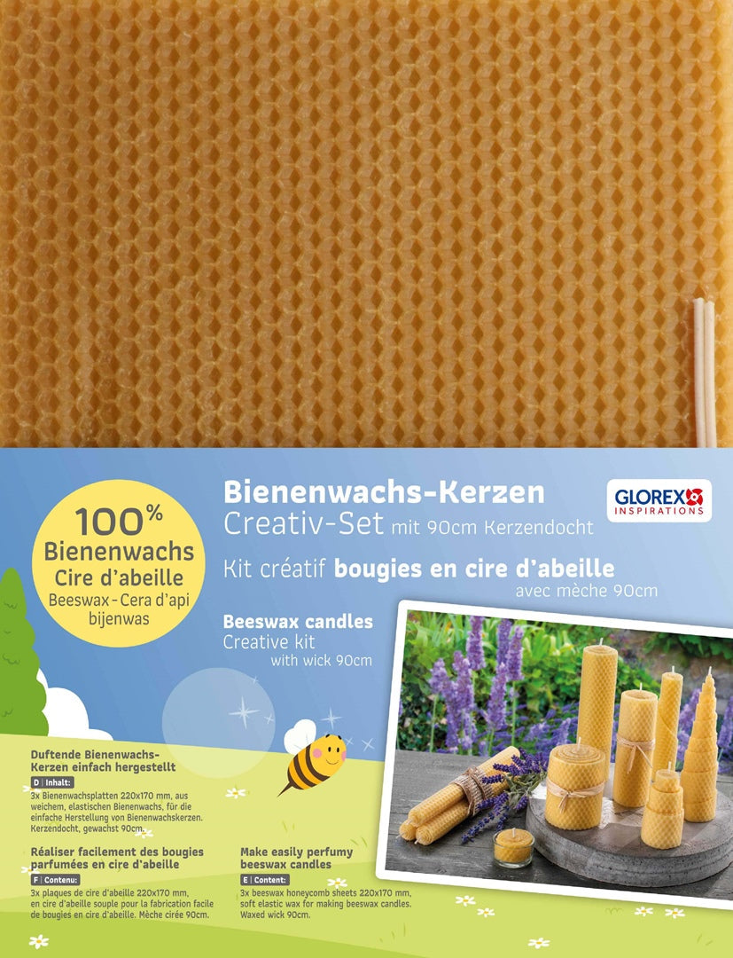 Bienenwachswaben 3 St. 220 x 170 mm m. Docht