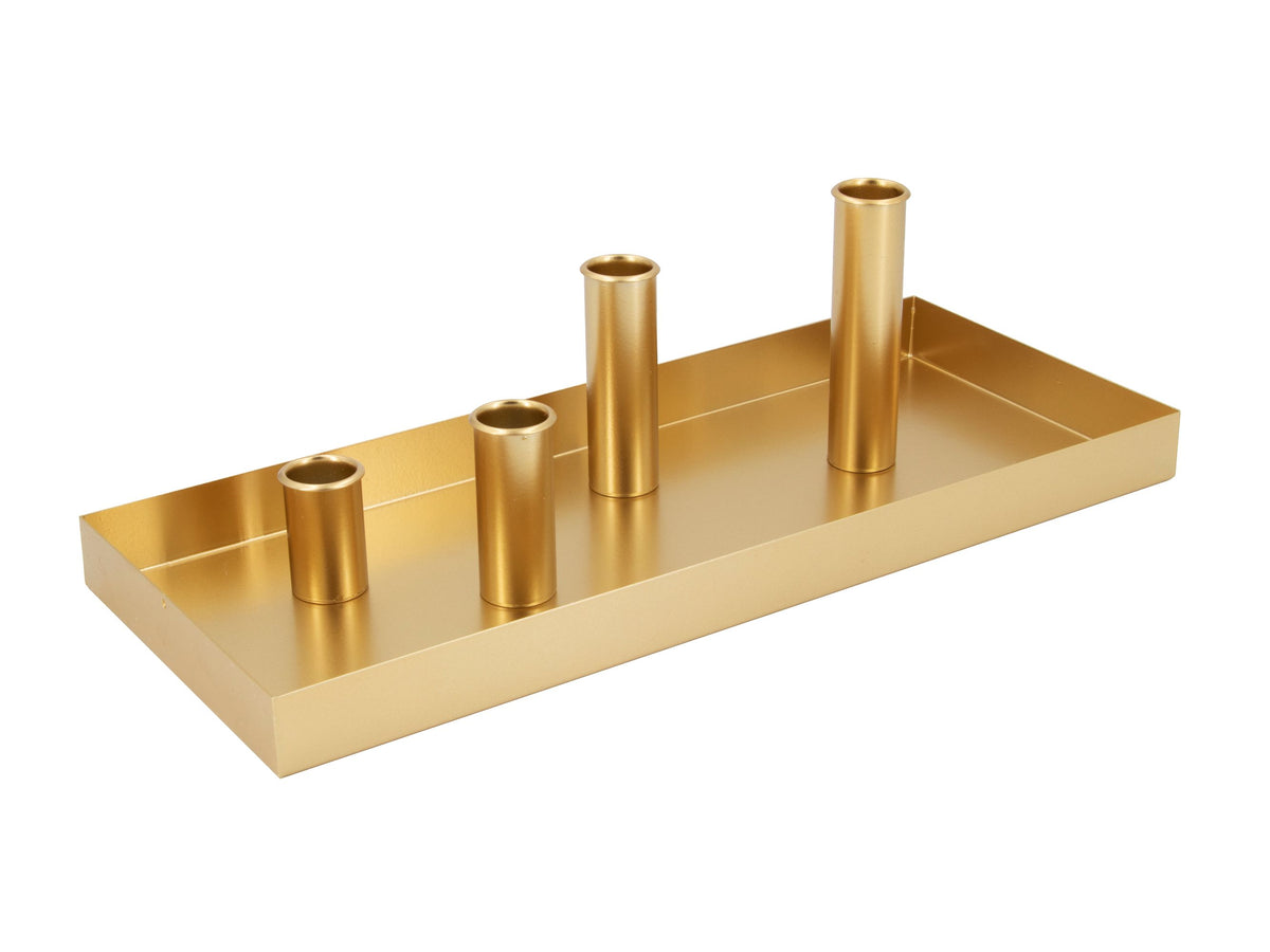 Metallteller, rechteckig, Goldfarbe 32,5x14,7x25 cm