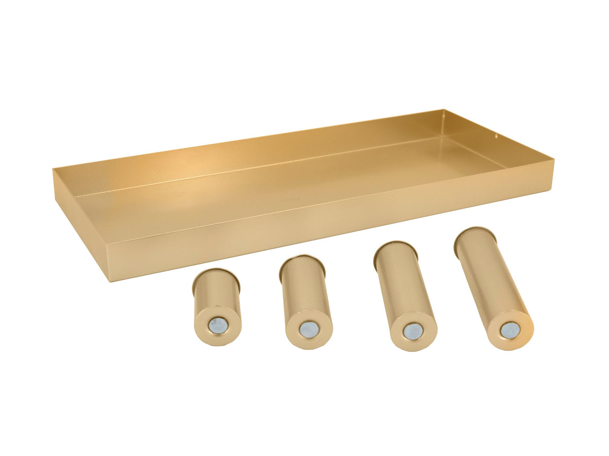 Metallteller, rechteckig, Goldfarbe 32,5x14,7x25 cm