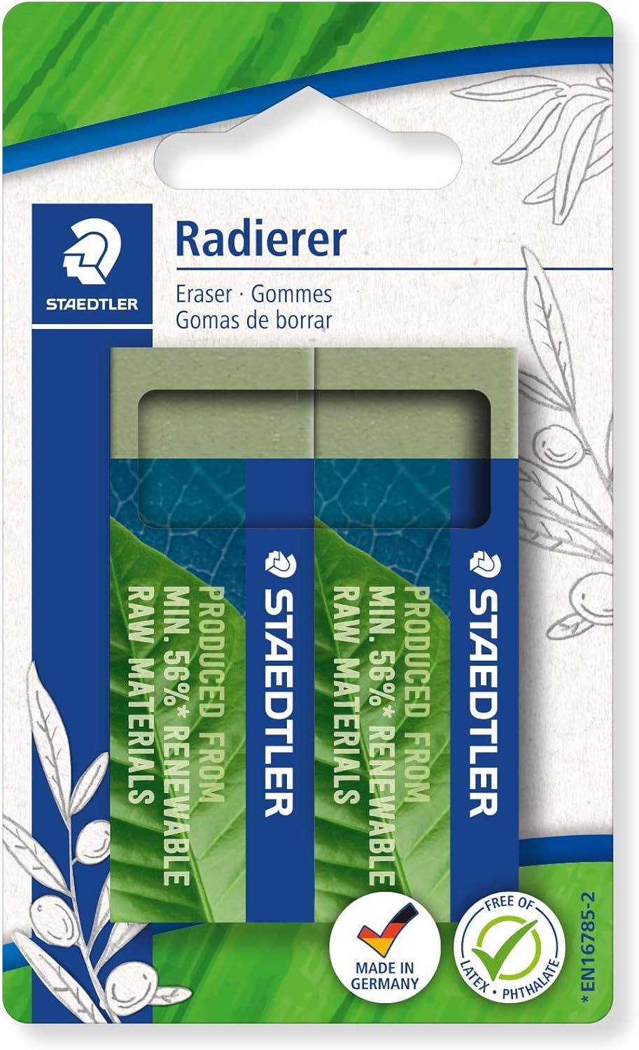 STAEDTLER® 526 80 Natural Ingredients Min. 56% Eraser