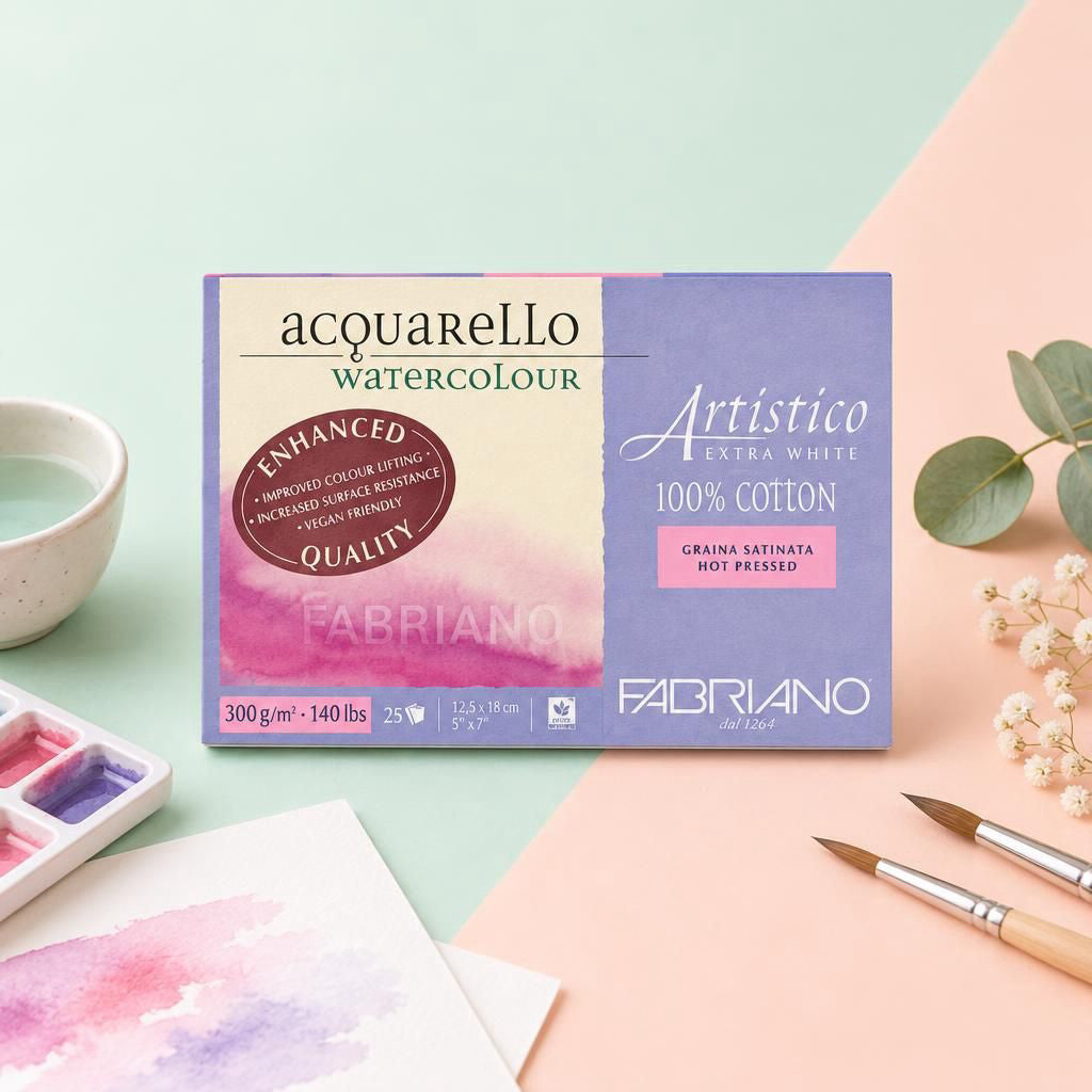 Generiert: [71be2bf3-f8bd-40a6-a433-653144d7bca9] Hauptbild – Fabriano Artistico - extra white - Block - 12,5x18cm - 300g - 25 Blatt - satiniert