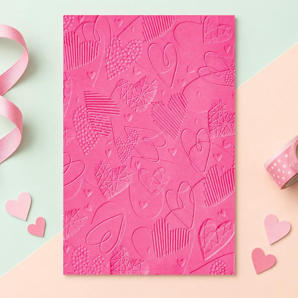 Generiert: [742b0809-8194-4256-a6ed-8f91e67597e9] Hauptbild – 3-D Prägevorlage "Mark Making Hearts" von Kath Breen
