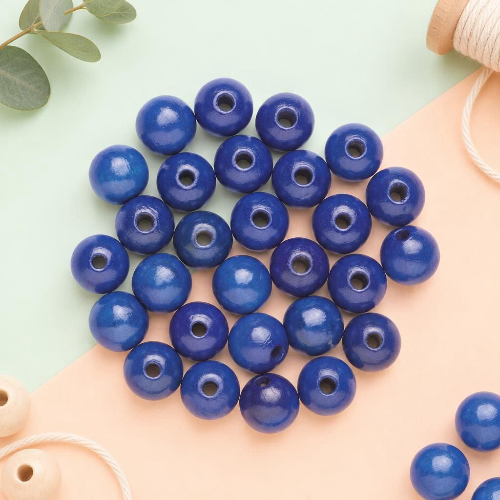 Generiert: [7c7fb025-554f-4817-b95f-2063c185018e] Hauptbild – Holzperle 12mm 28St blau, FSC