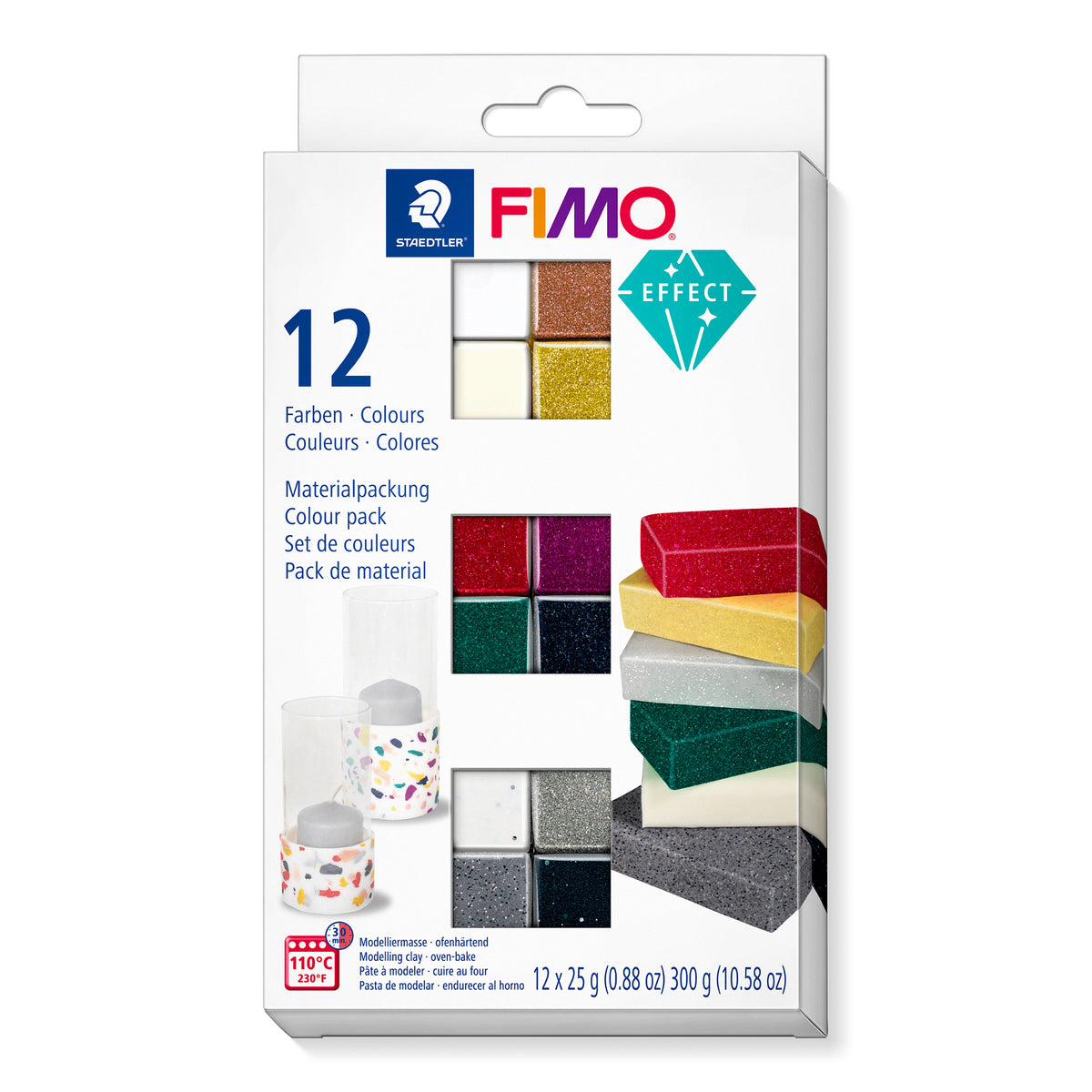 FIMO Soft Materialpackung 12 Farben effect - Kidis Art