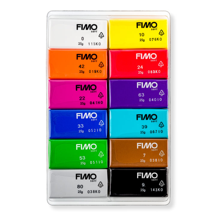 FIMO Soft Materialpackung 12 Farben Basic - Kidis Art