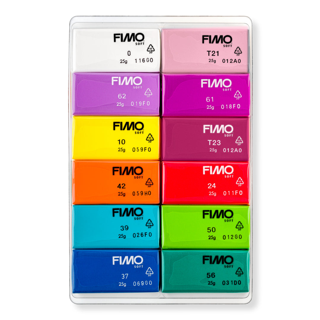 FIMO Soft Materialpackung 12 Farben Brilliant - Kidis Art