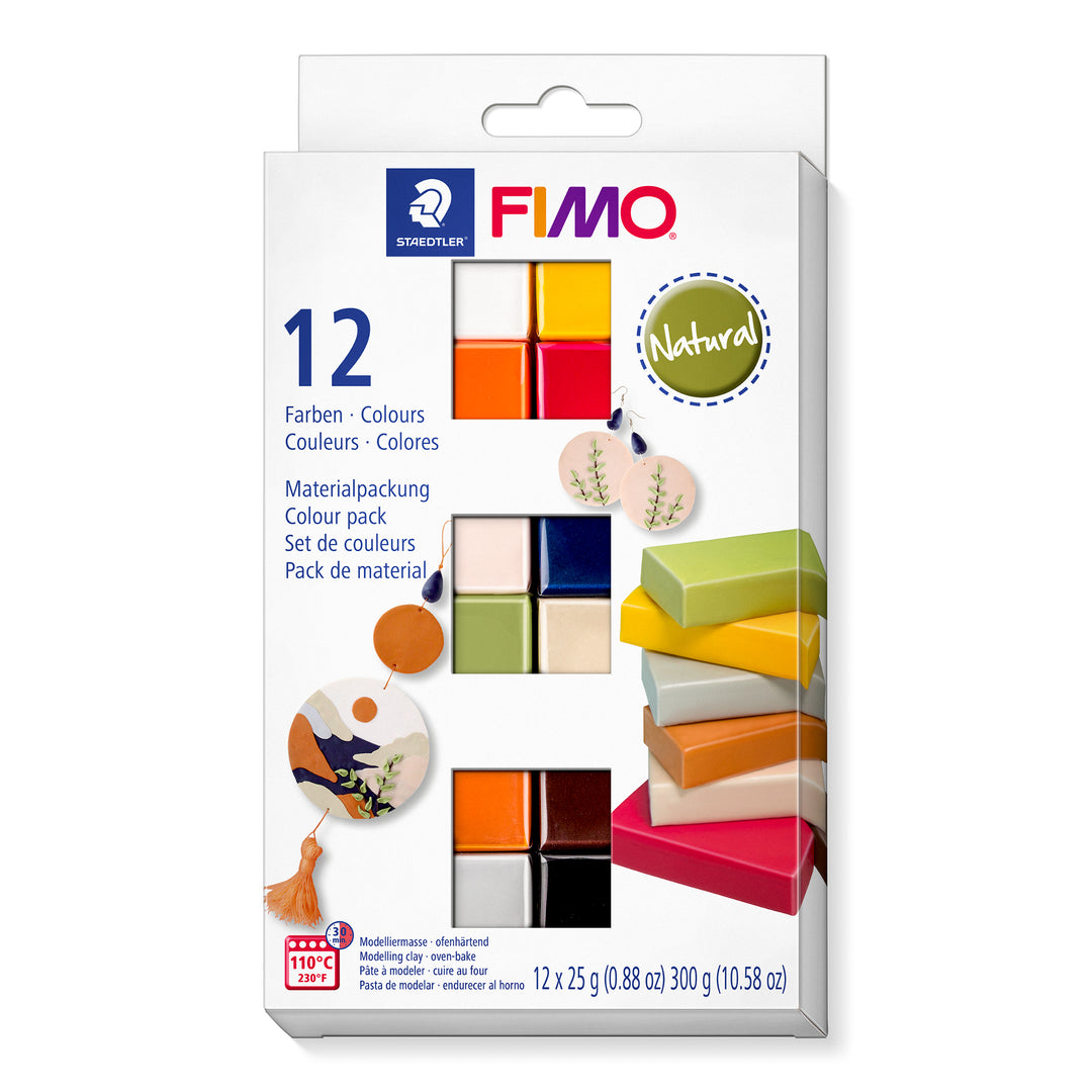 FIMO Soft Materialpackung 12 Farben Natural - Kidis Art